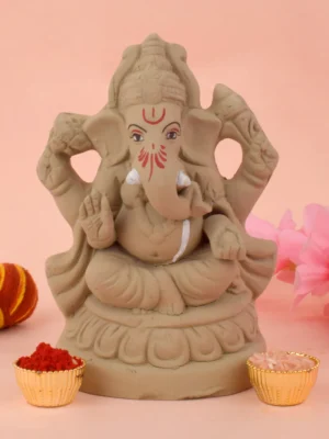 6 Inch Gajavaktra Eco-Friendly Ganesha Idol