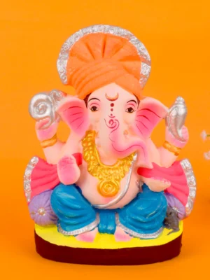 8 Inch Gauriputra Eco-Friendly Ganesha Idol in Padmasana Pose of Ganpati