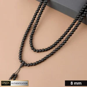 100% Original & Govt. Certified 8mm Karungali Mala with Sumeru Bead