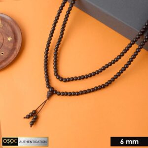 100% Original & Govt. Certified 6mm Karungali Mala with Sumeru